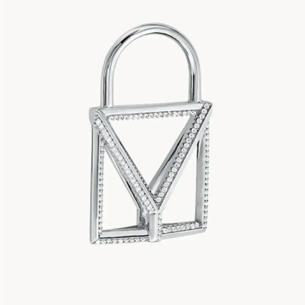 NWT Michael Kors Sterling Silver Oversized Lock Charm